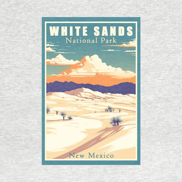 White Sands National Park Travel Poster by GreenMary Design